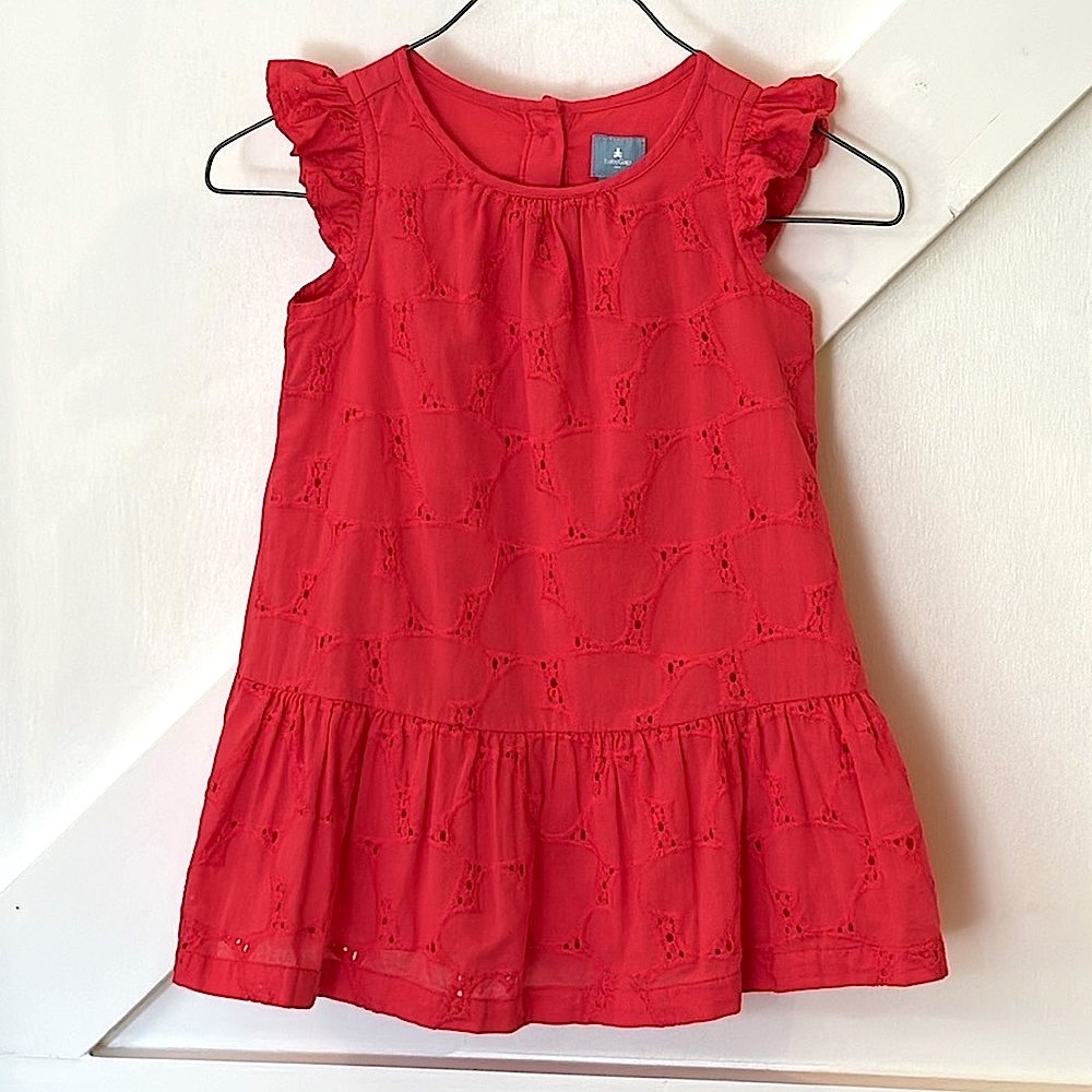 FINAL PRICE! Baby Gap Heart Embroidered Fully Lined Ruffle Dress 100% Cotton